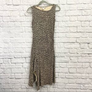 DVF Diane von Furstenberg Womens Sheath Dress Size 4 Sleeveless Silk Tan Black